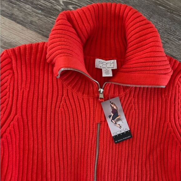 Sofia Women's Zippered Cardigan Sweater Sz XL - Picture 2 of 5